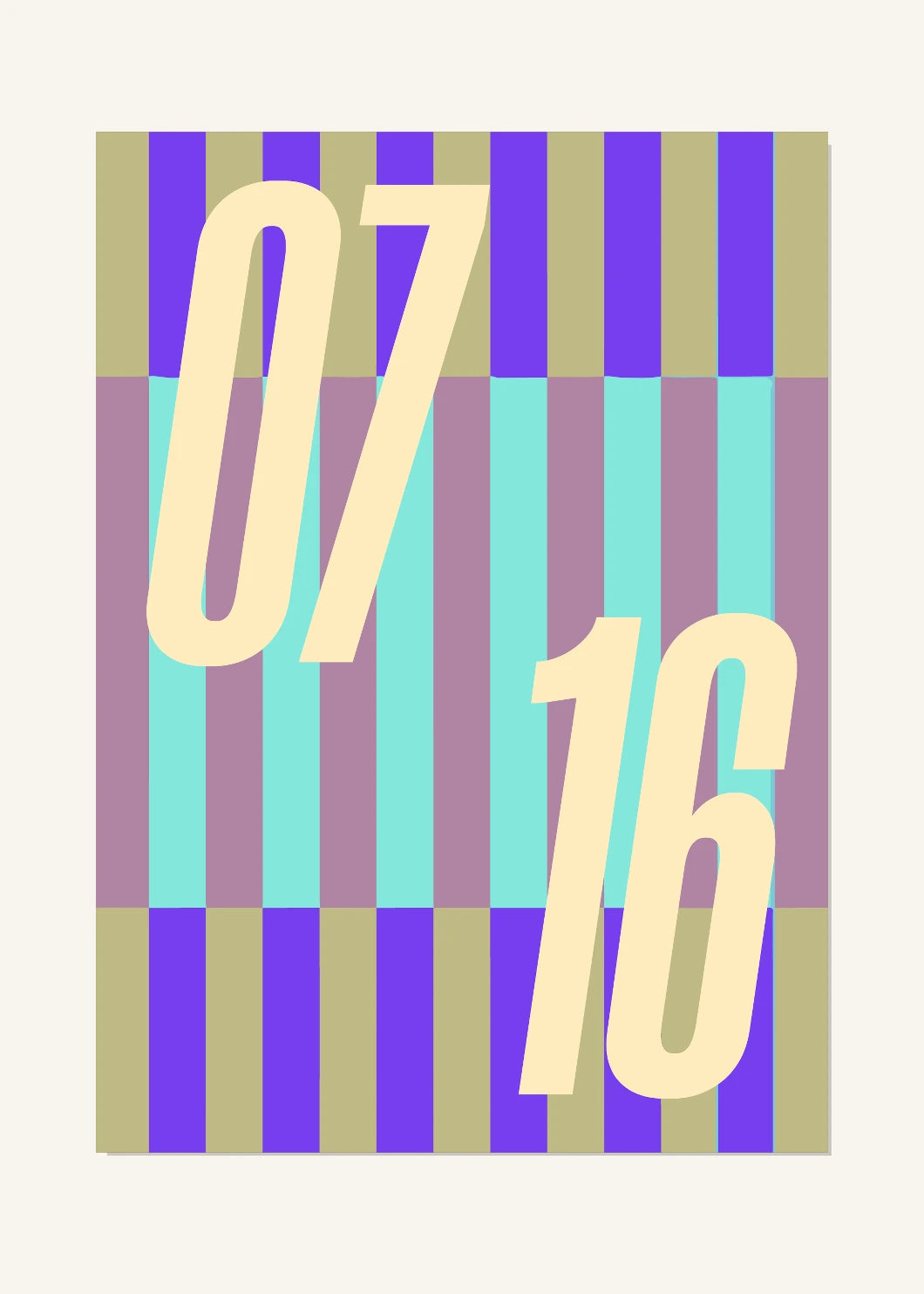 July 16 DAYMARK Poster — Cream Rails — clean