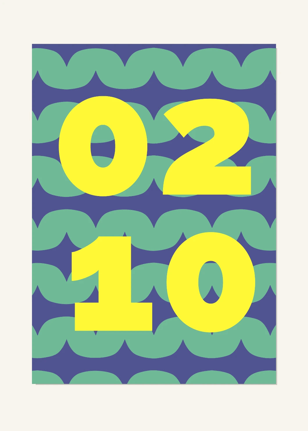 February 10 DAYMARK Poster — Lemon Waves — clean