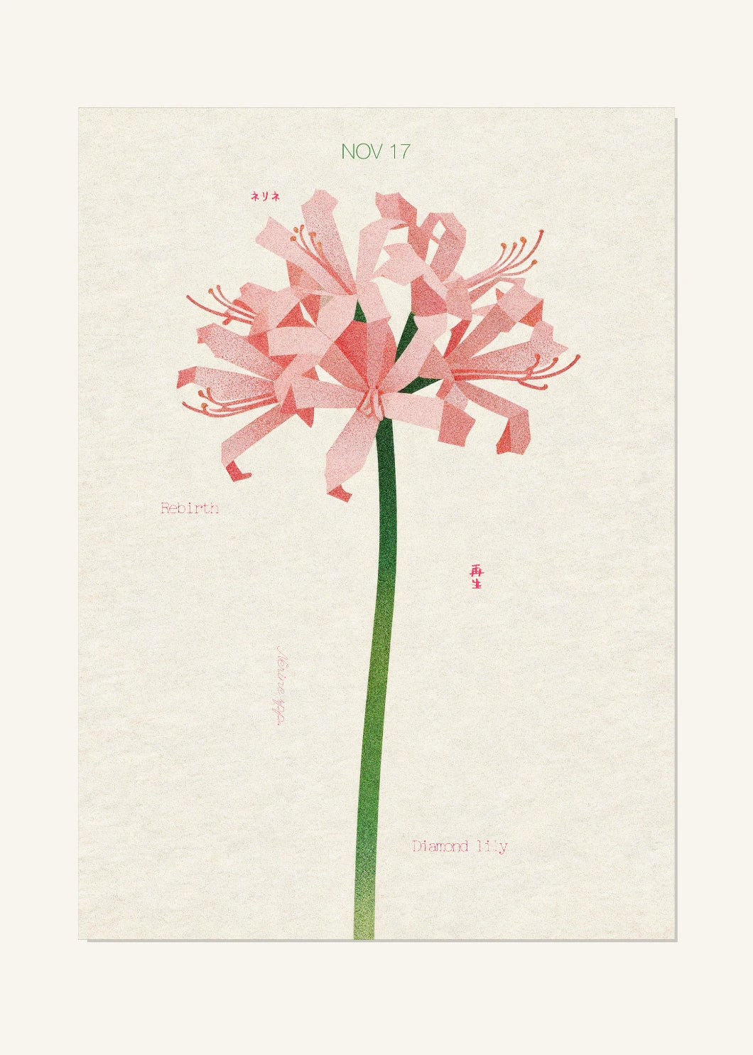 November 17 Birth Flower Poster — Diamond Lily — clean