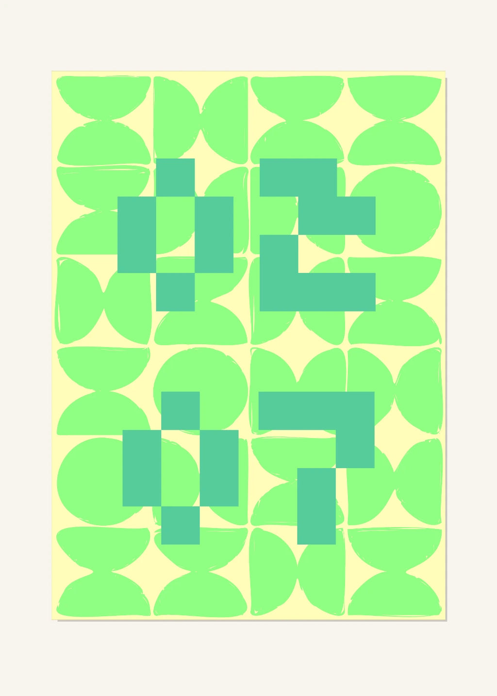 February 7 DAYMARK Poster — Green Tiles — clean