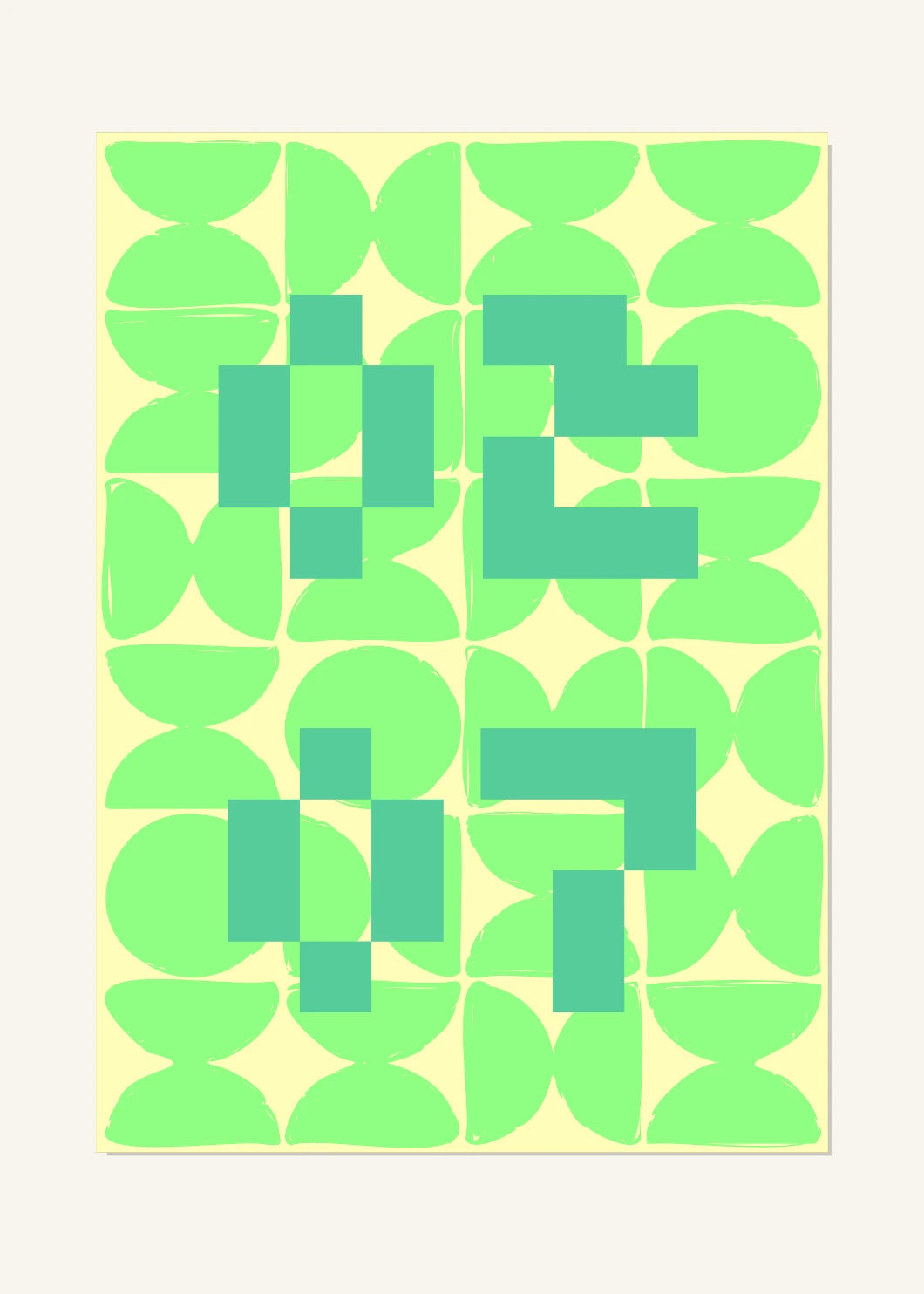 February 7 DAYMARK Poster — Green Tiles — clean