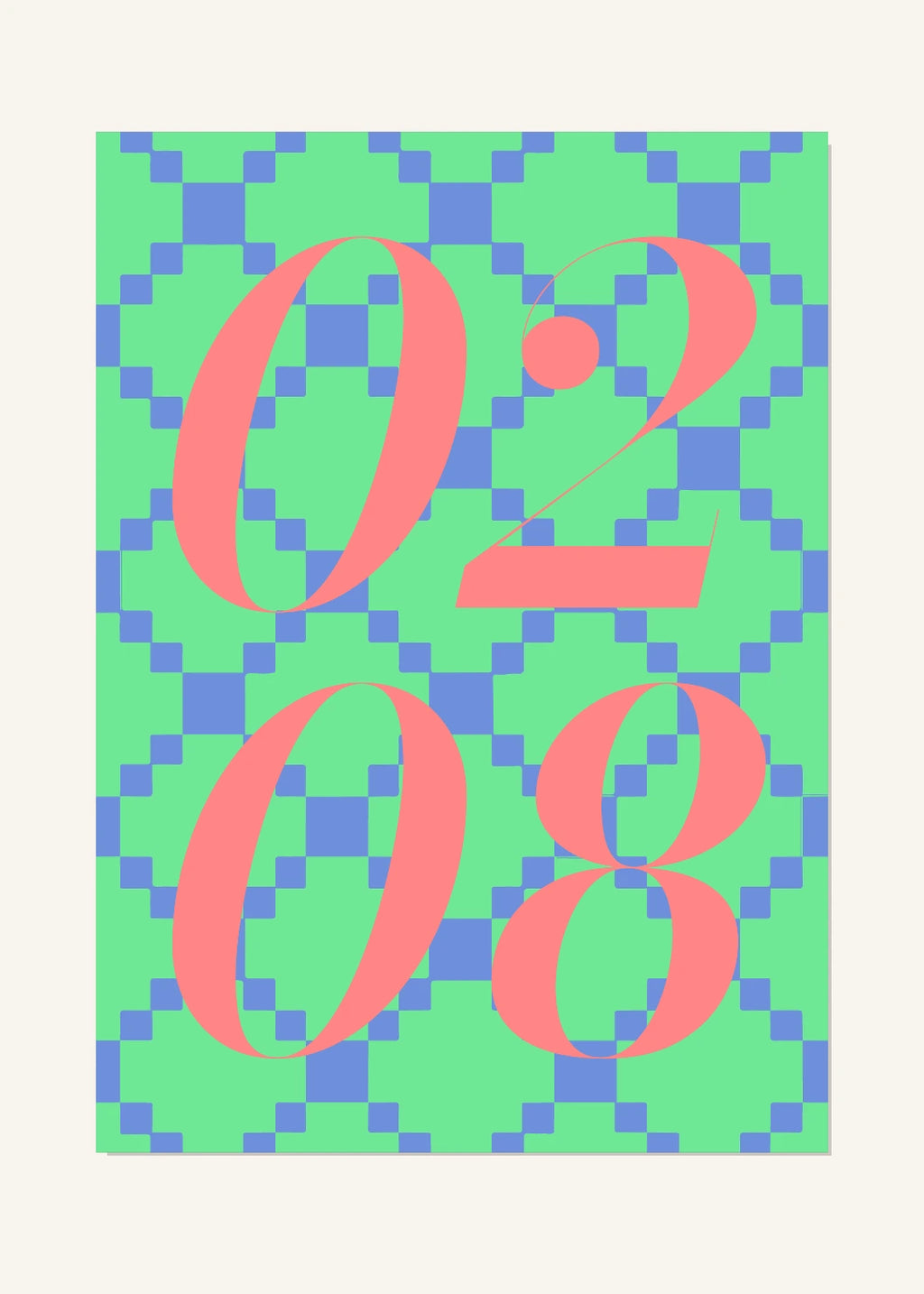 February 8 DAYMARK Poster — Pixel Bloom — clean