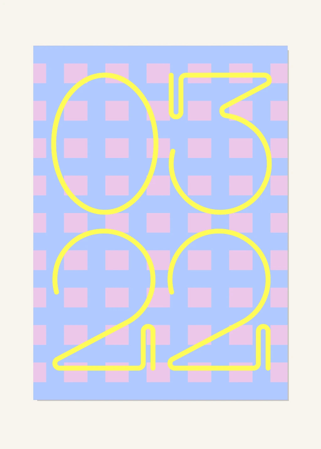 March 22 DAYMARK Poster — Yellow Lattice — clean