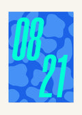August 21 DAYMARK Poster — Neon Blue — clean