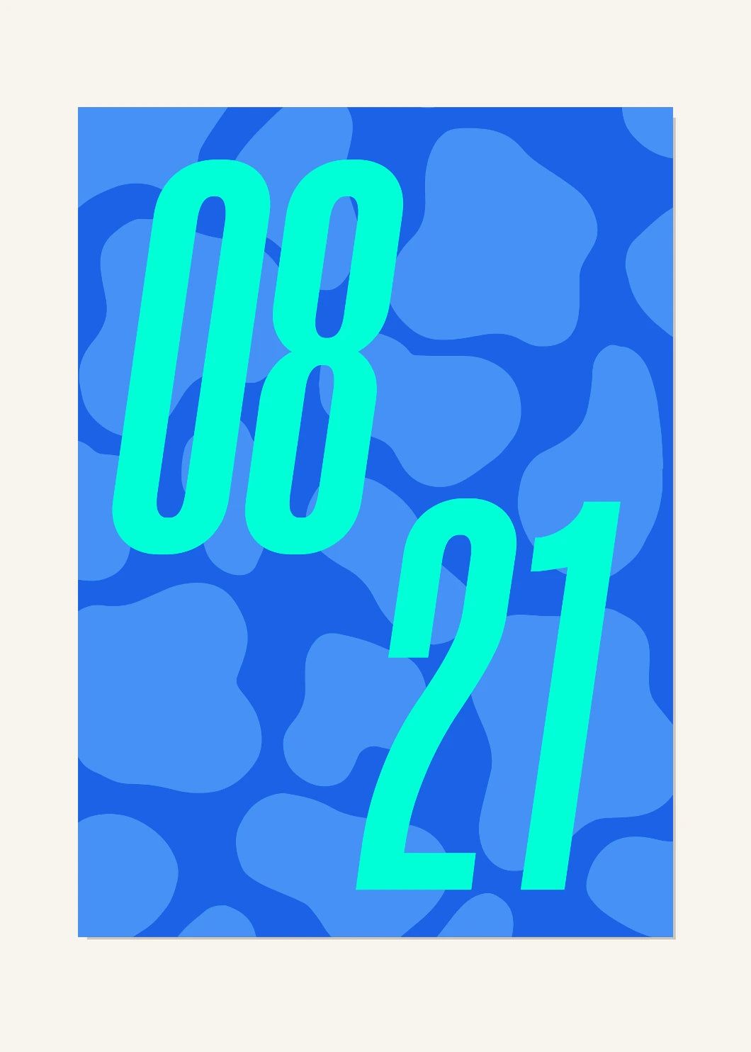 August 21 DAYMARK Poster — Neon Blue — clean