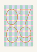 July 9 DAYMARK Poster — Peach Check — clean