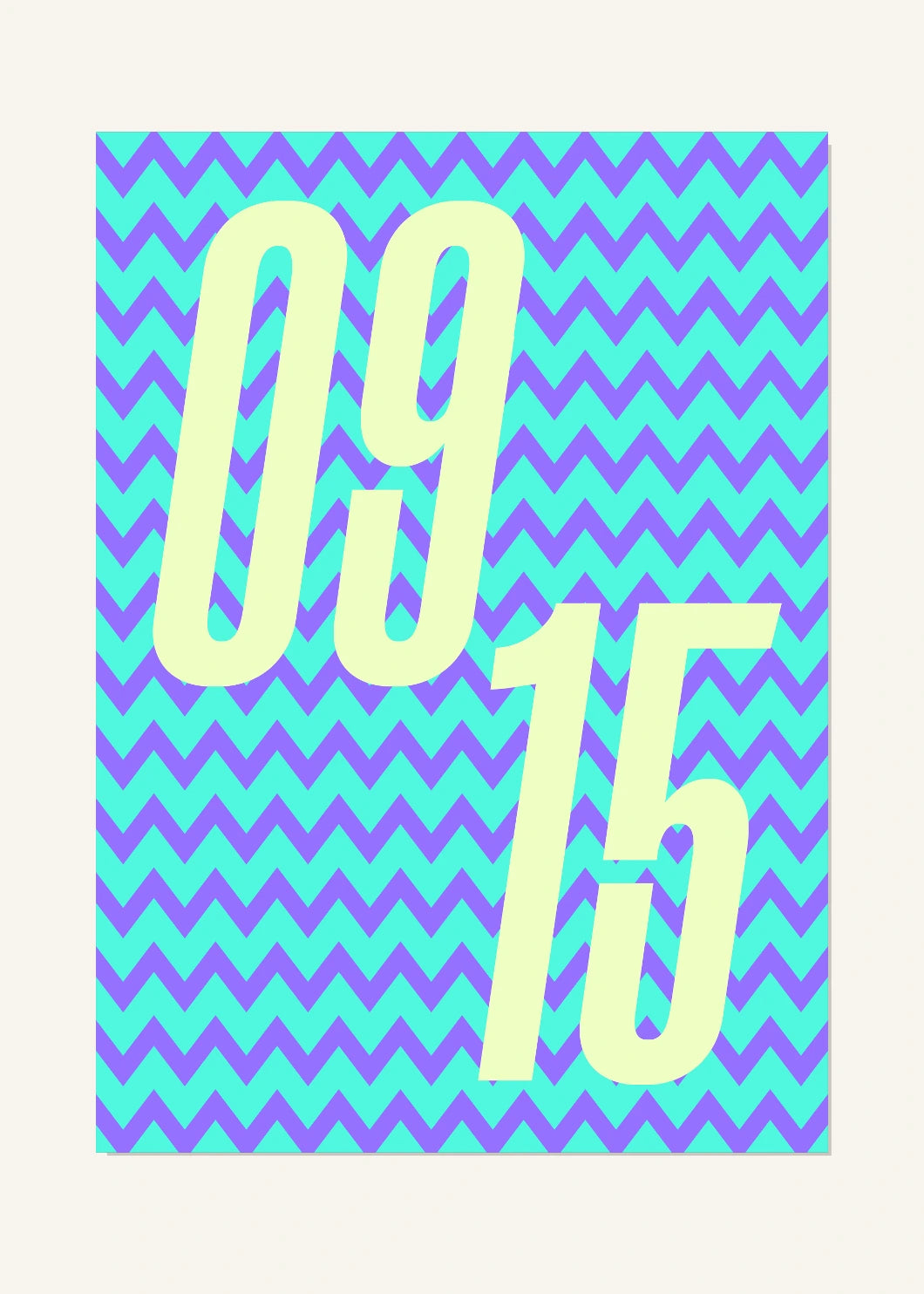 September 15 DAYMARK Poster — Cream Zigzag — clean