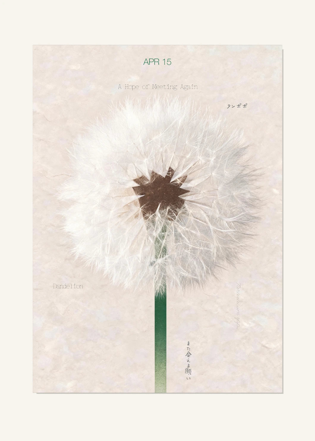 April 15 Birth Flower Poster — Dandelion — clean