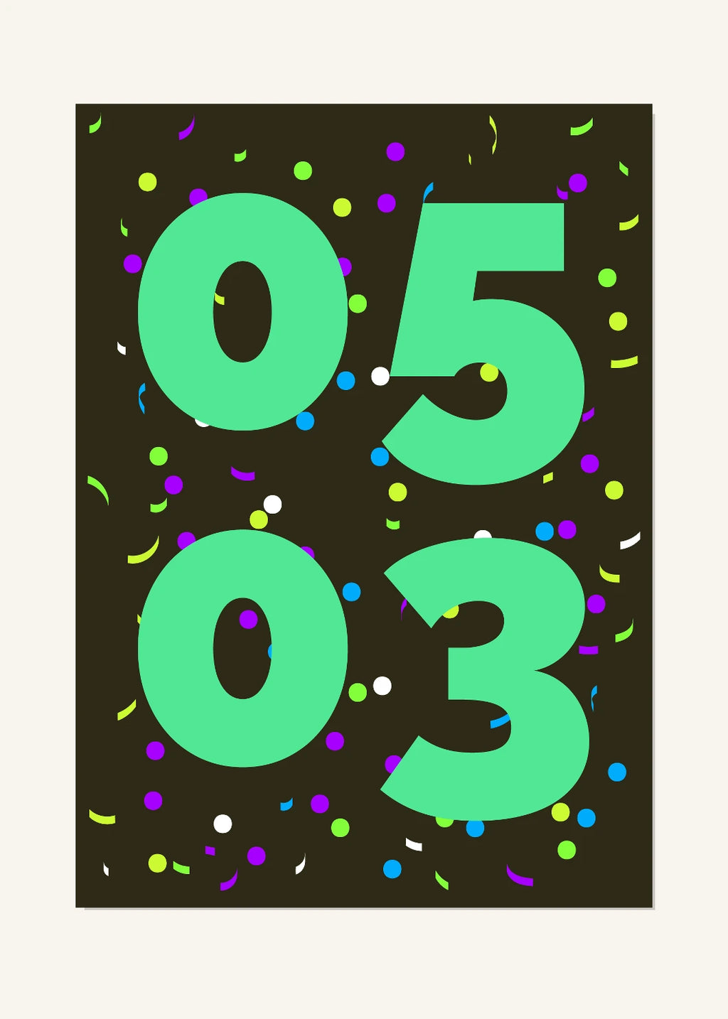 May 3 DAYMARK Poster — Mint Confetti — clean