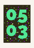 May 3 DAYMARK Poster — Mint Confetti — clean