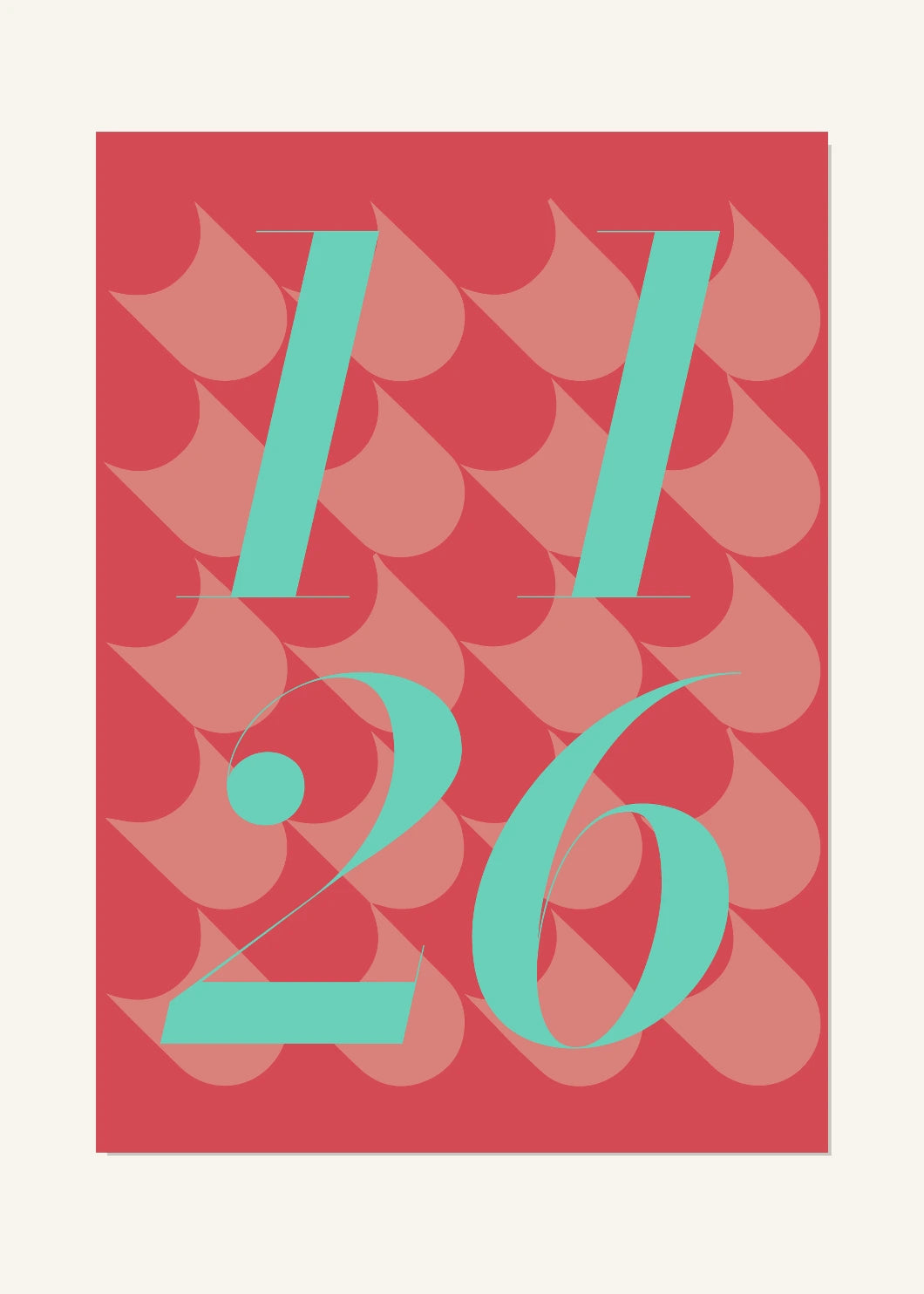November 26 DAYMARK Poster — Aqua Petals — clean