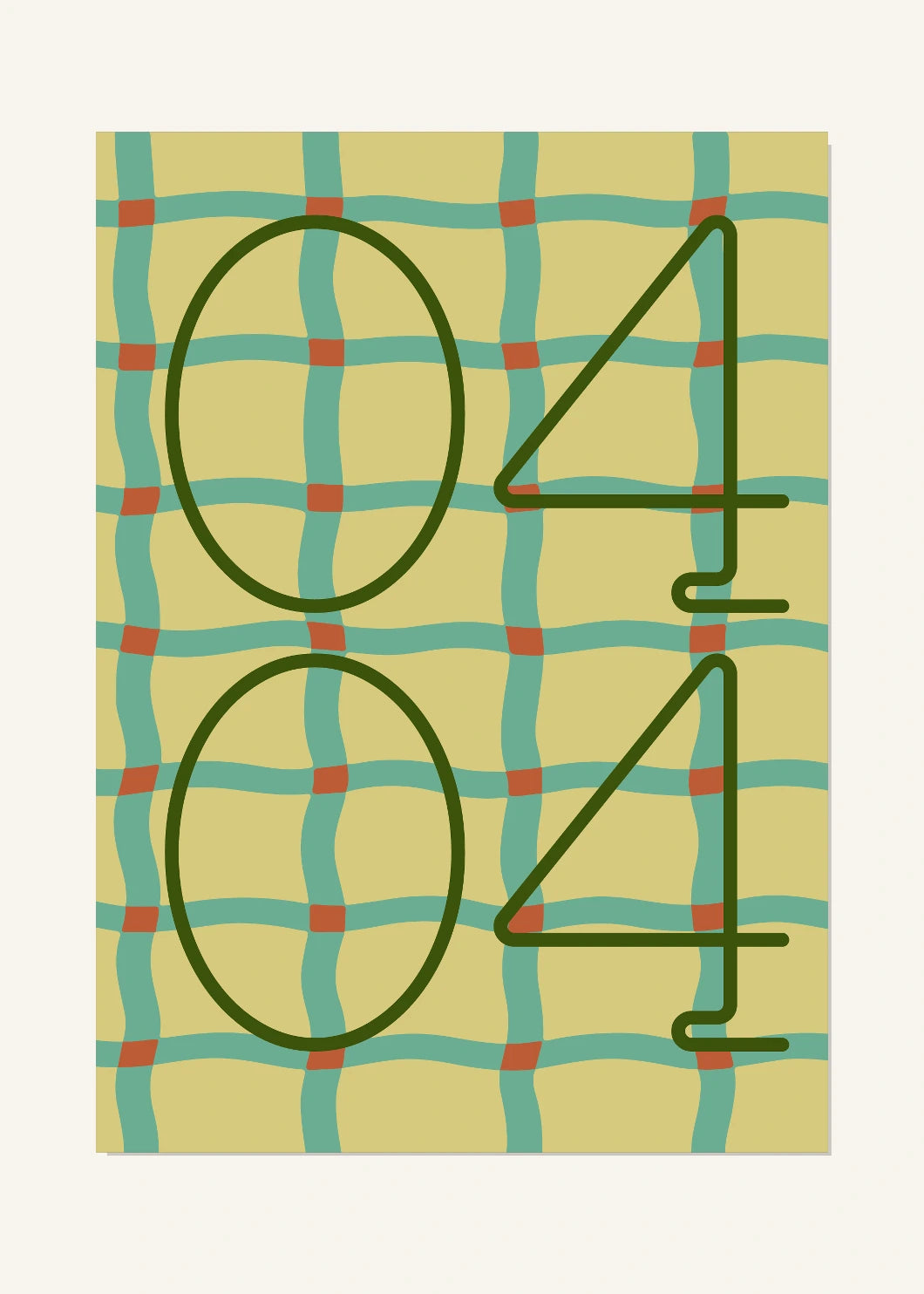 April 4 DAYMARK Poster — Olive Grid — clean