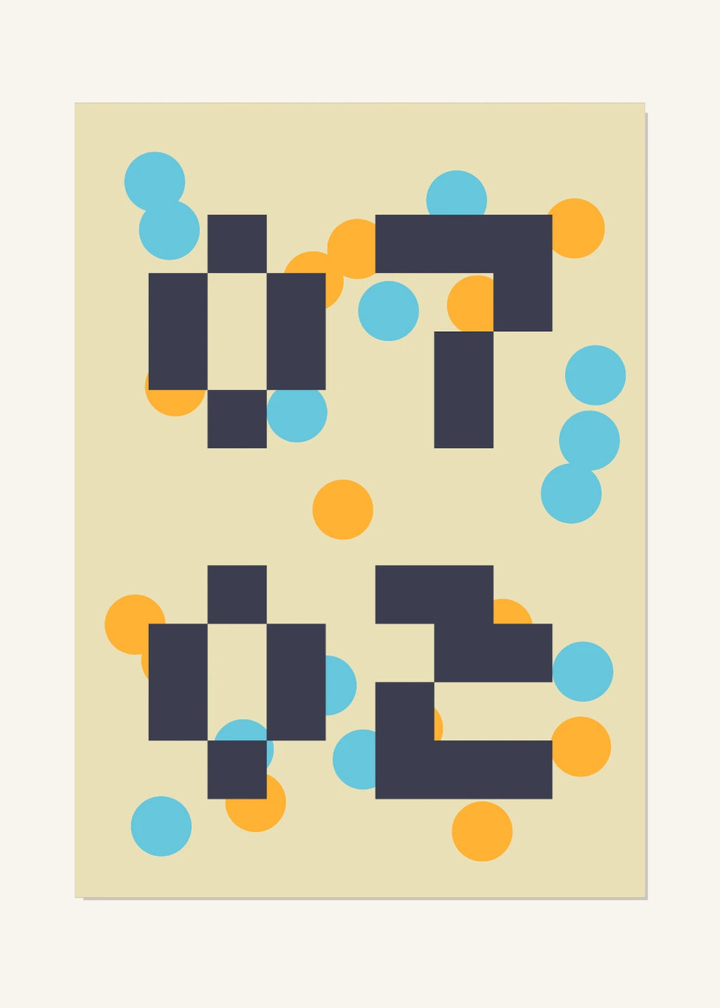 July 2 DAYMARK Poster — Orange Modules — clean