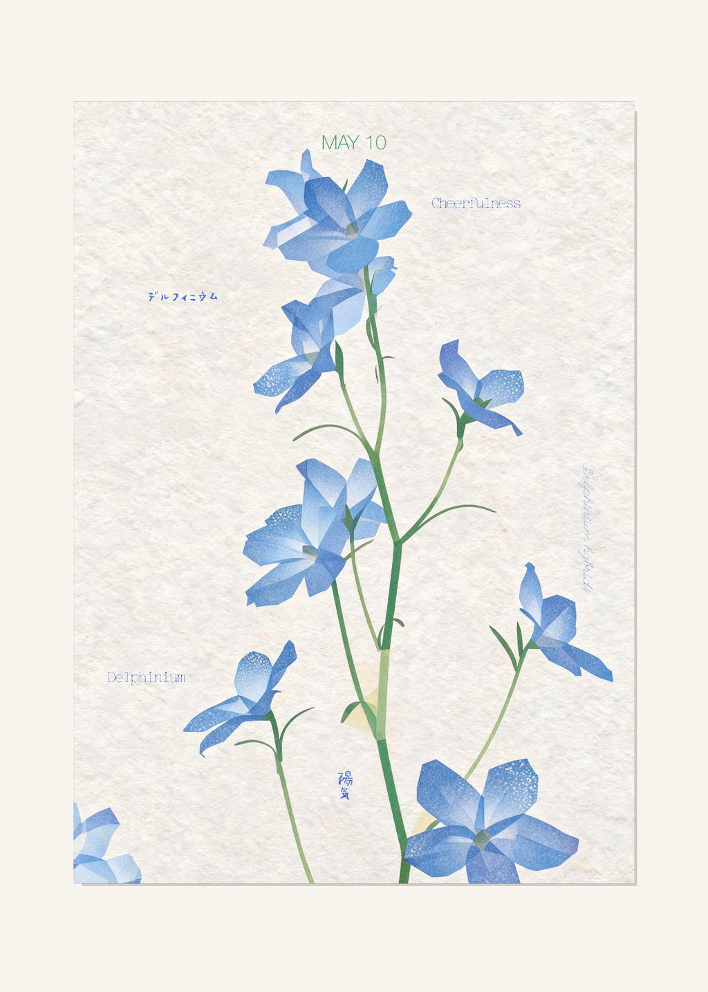 May 10 Birth Flower Poster — Delphinium — clean