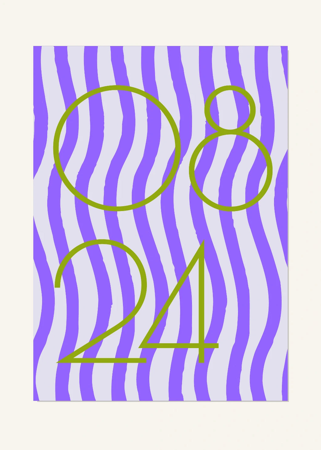August 24 DAYMARK Poster — Olive Waves — clean