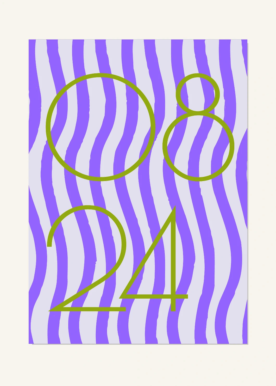 August 24 DAYMARK Poster — Olive Waves — clean