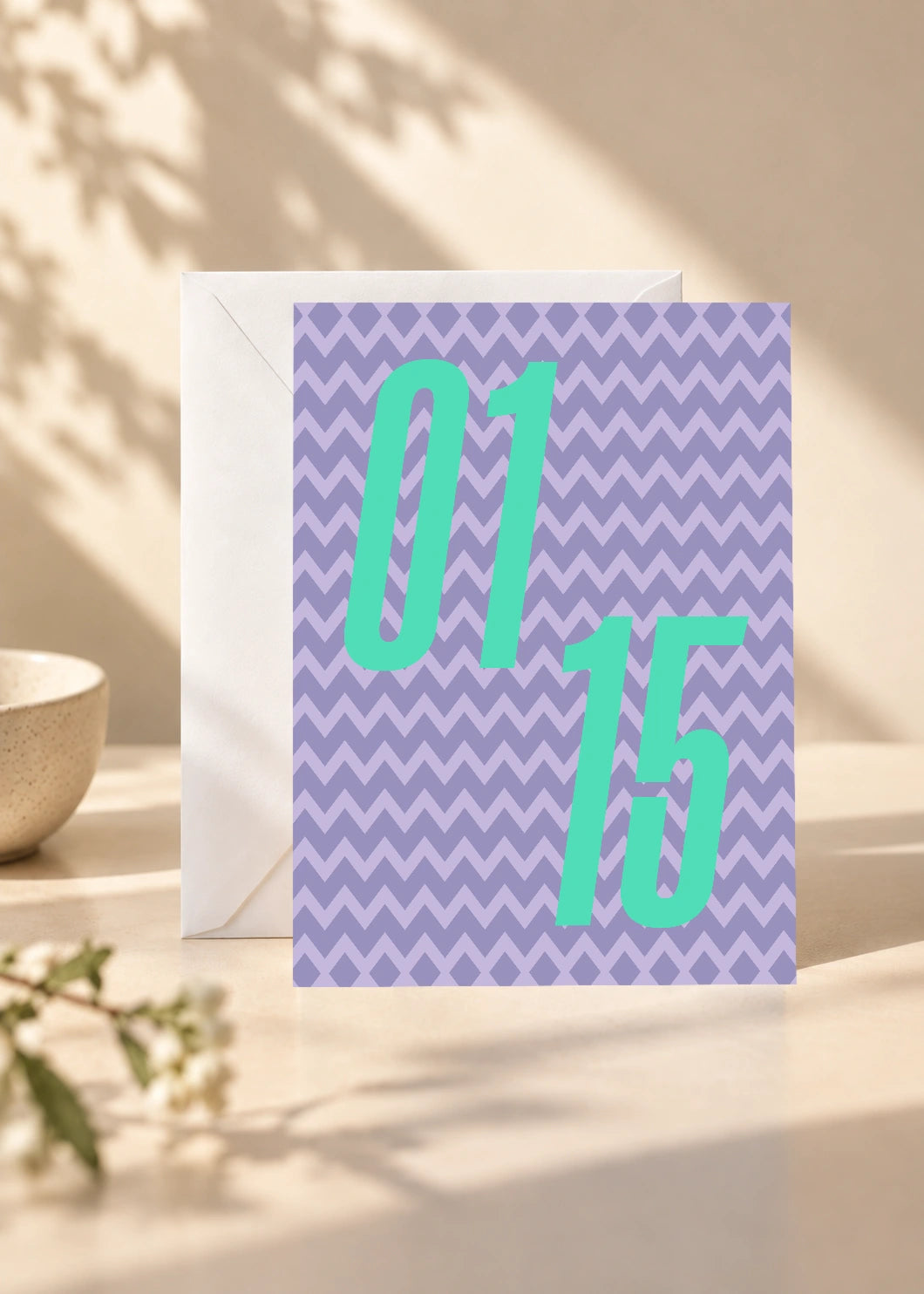 January 15 DAYMARK card — Zigzag Mint — scene 1