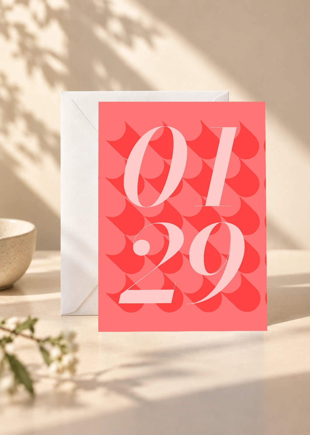 January 29 DAYMARK card — Coral Petals — scene 1
