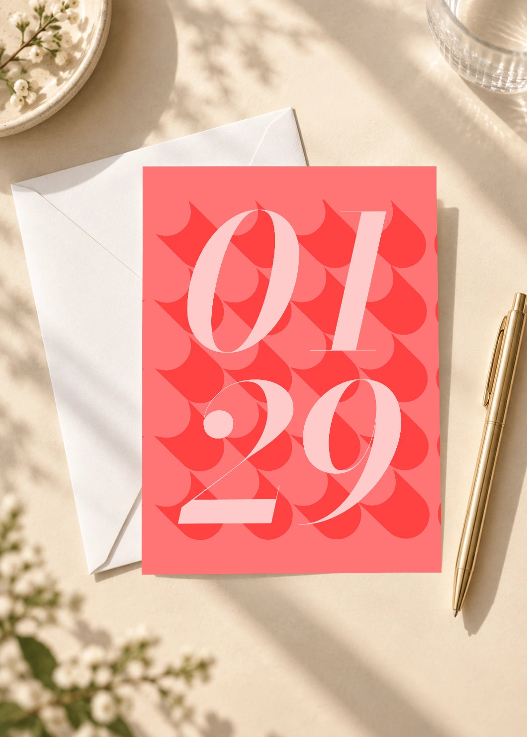 January 29 DAYMARK card — Coral Petals — scene 4