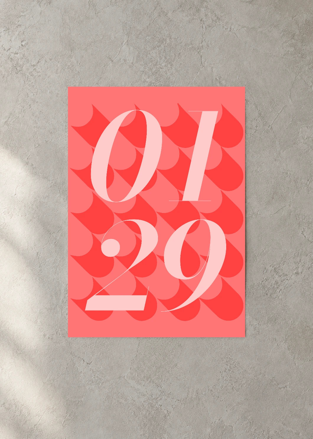 January 29 DAYMARK Poster — Coral Petals — concrete wall