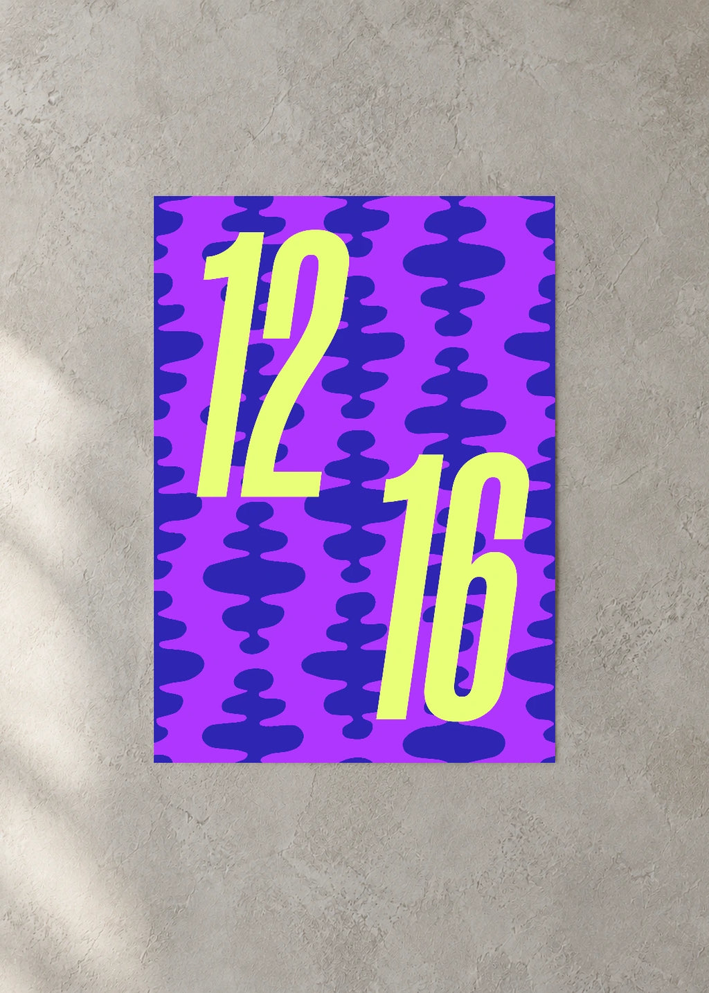 December 16 DAYMARK Poster — Lime Ripple — concrete wall
