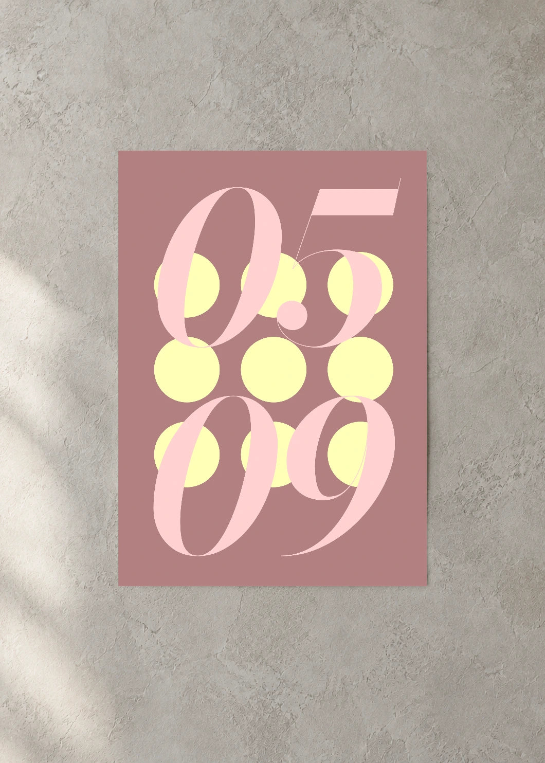 May 9 DAYMARK Poster — Blush Orbit — concrete wall