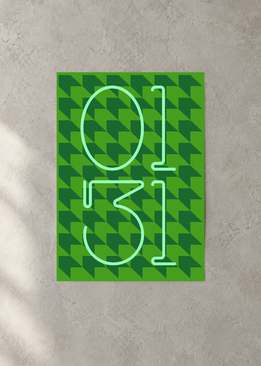 January 31 DAYMARK Poster — Forest Grid — concrete wall