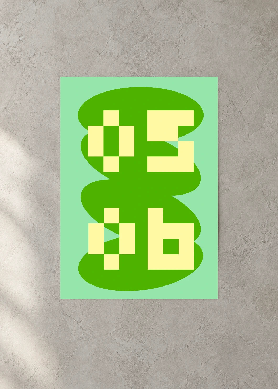 May 6 DAYMARK Poster — Green Capsule — concrete wall