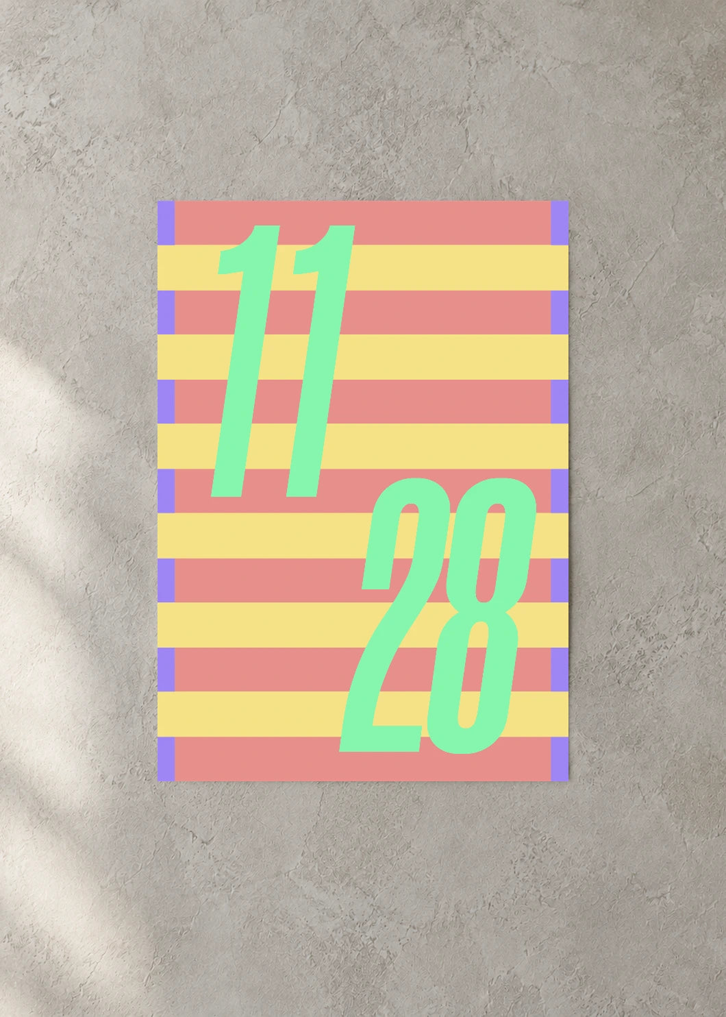 November 28 DAYMARK Poster — Mint Bands — concrete wall