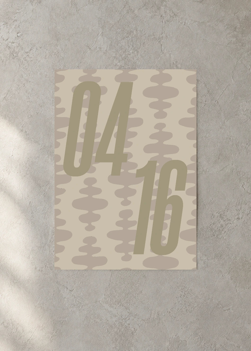April 16 DAYMARK Poster — Quiet Pebbles — concrete wall