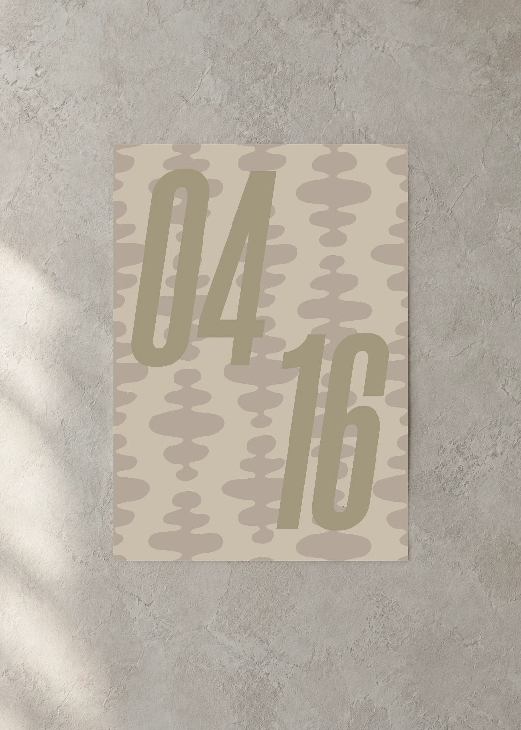 April 16 DAYMARK Poster — Quiet Pebbles — concrete wall
