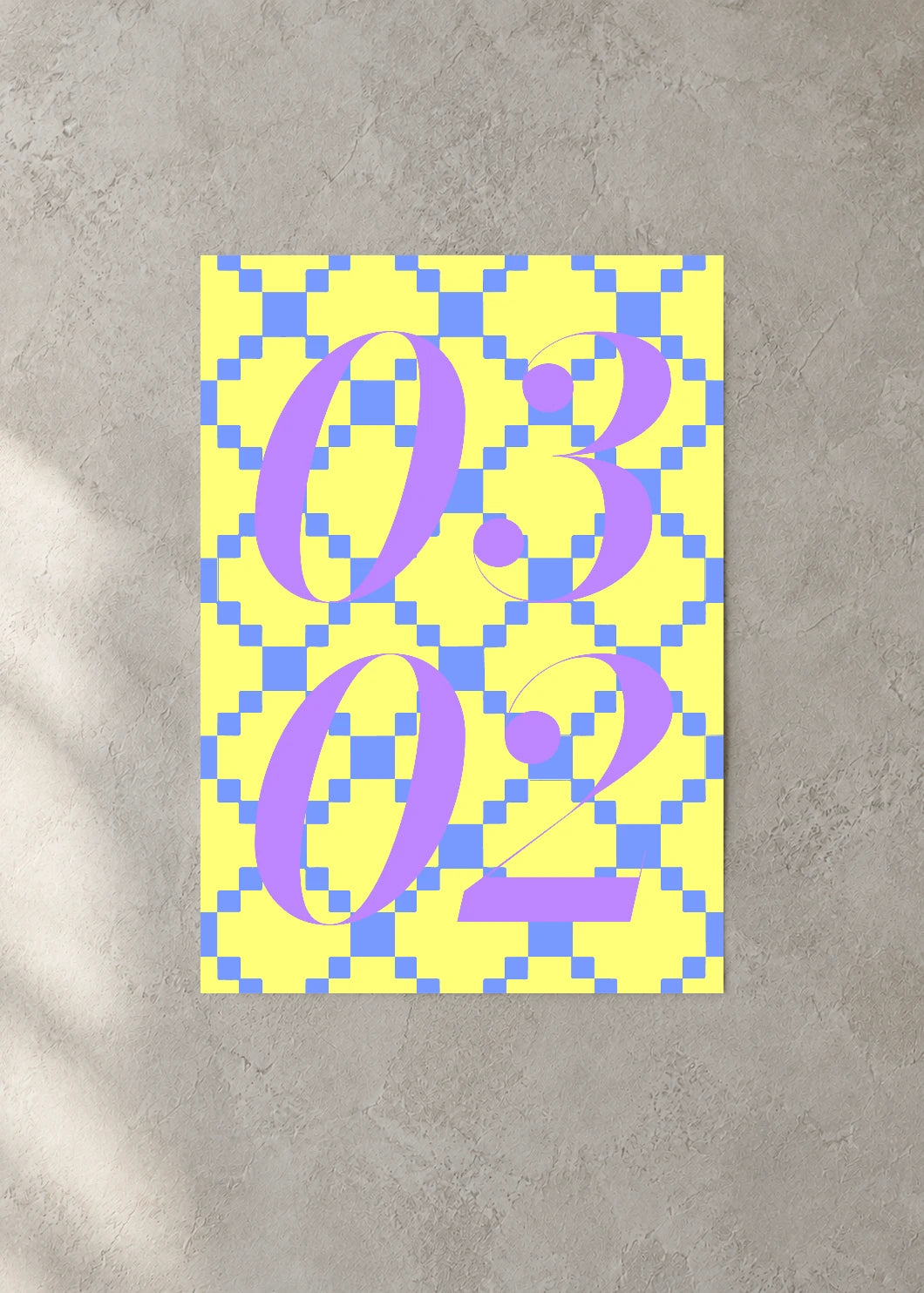 March 2 DAYMARK Poster — Lemon Mosaic — concrete wall