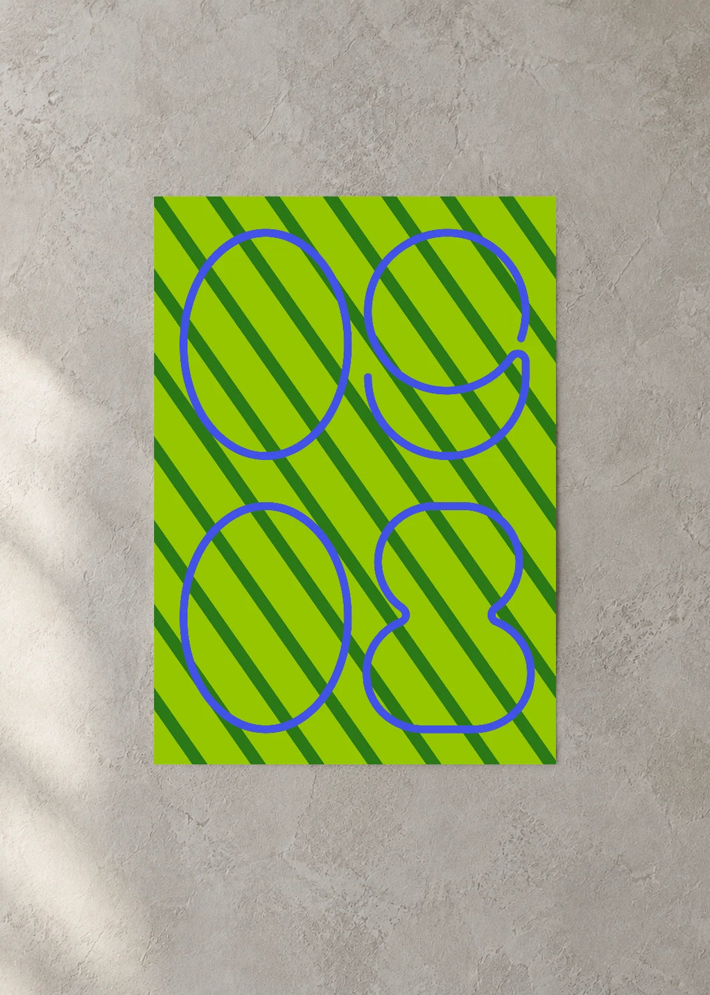 September 8 DAYMARK Poster — Indigo Stripes — concrete wall