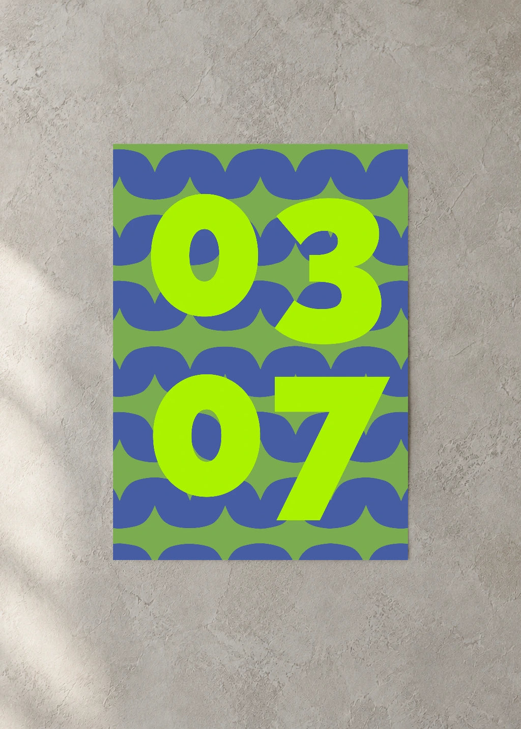 March 7 DAYMARK Poster — Green Waves — concrete wall
