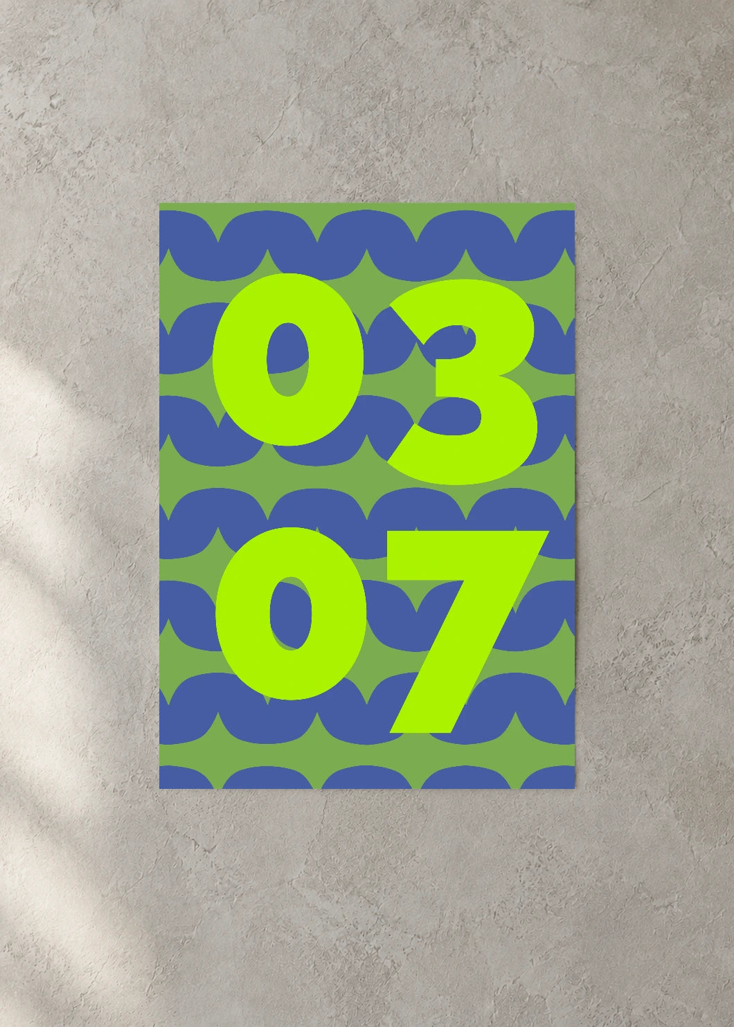 March 7 DAYMARK Poster — Green Waves — concrete wall