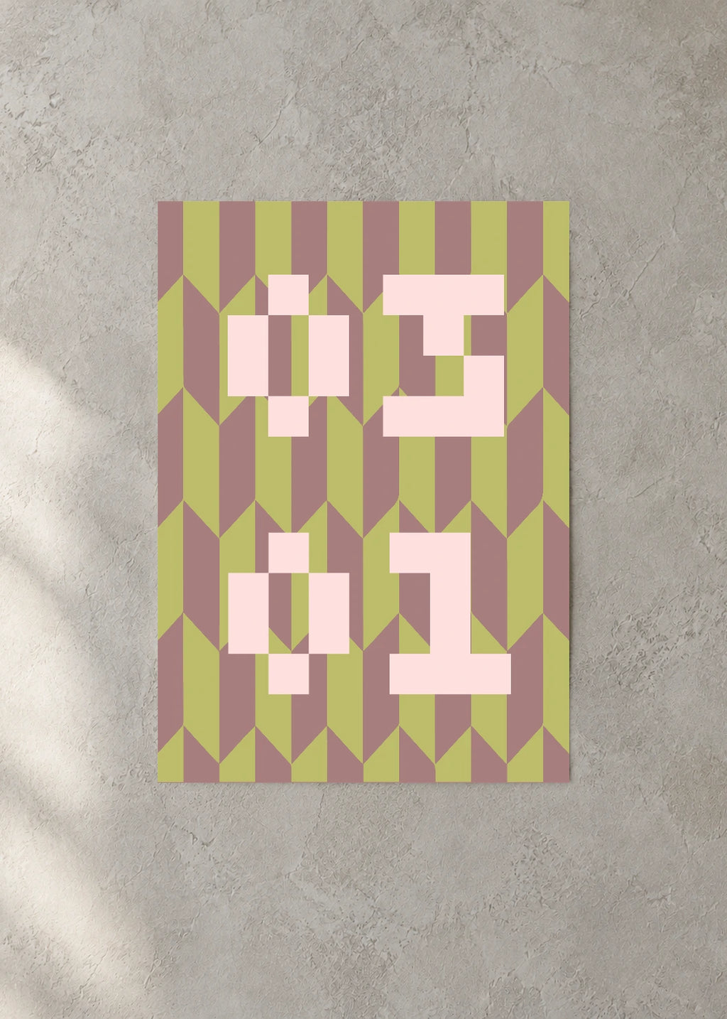 March 1 DAYMARK Poster — Dusty Pixels — concrete wall