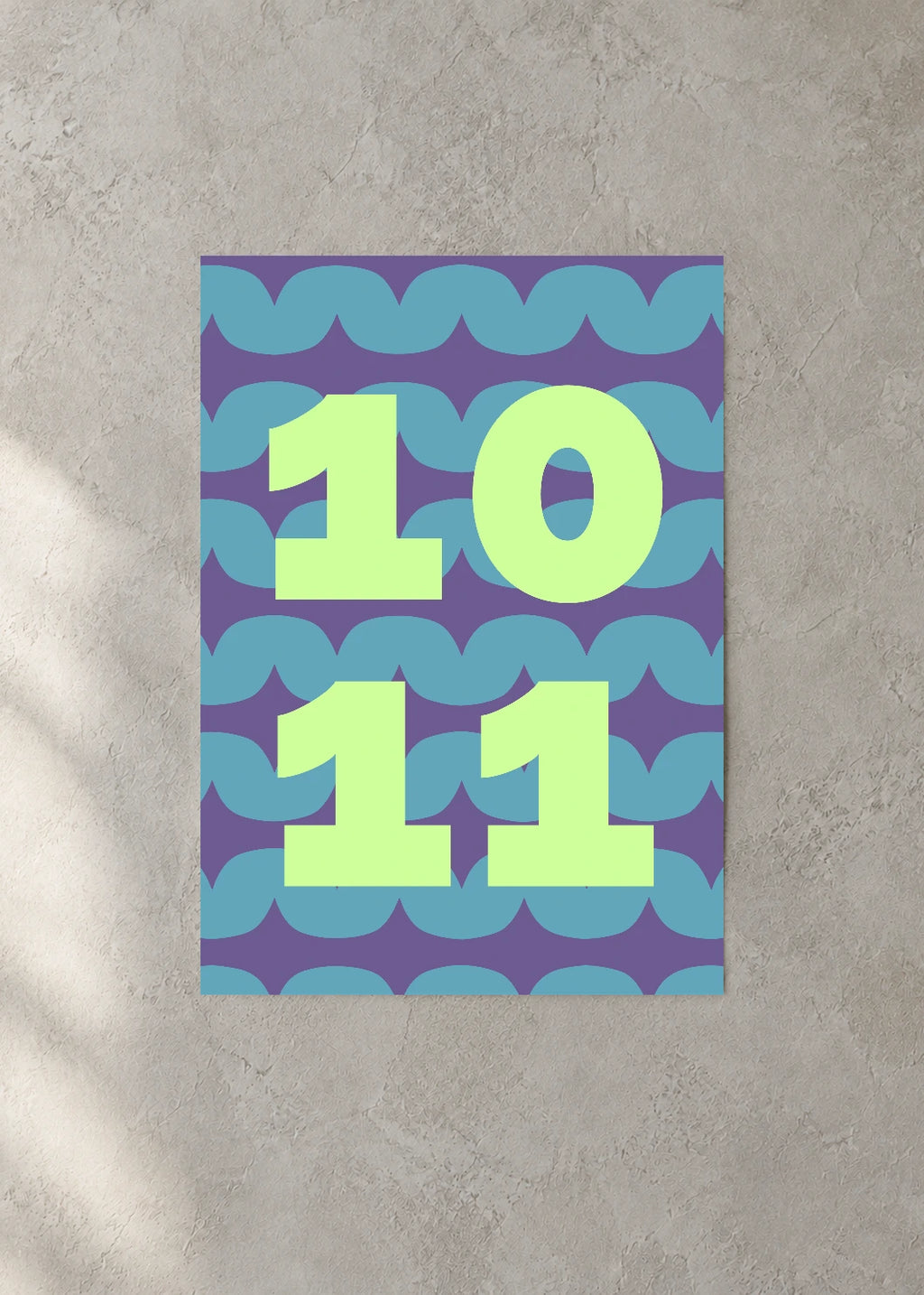 October 11 DAYMARK Poster — Mint Scallop — concrete wall