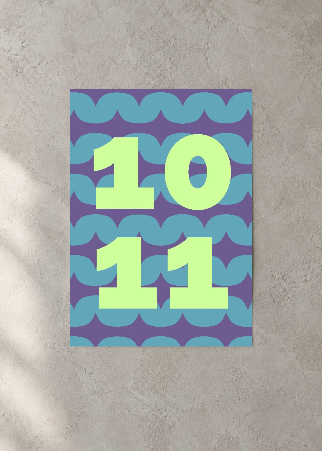 October 11 DAYMARK Poster — Mint Scallop — concrete wall