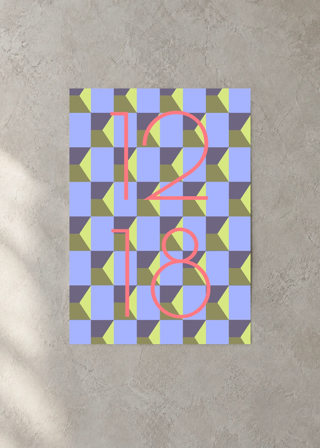 December 18 DAYMARK Poster — Coral Outline — concrete wall