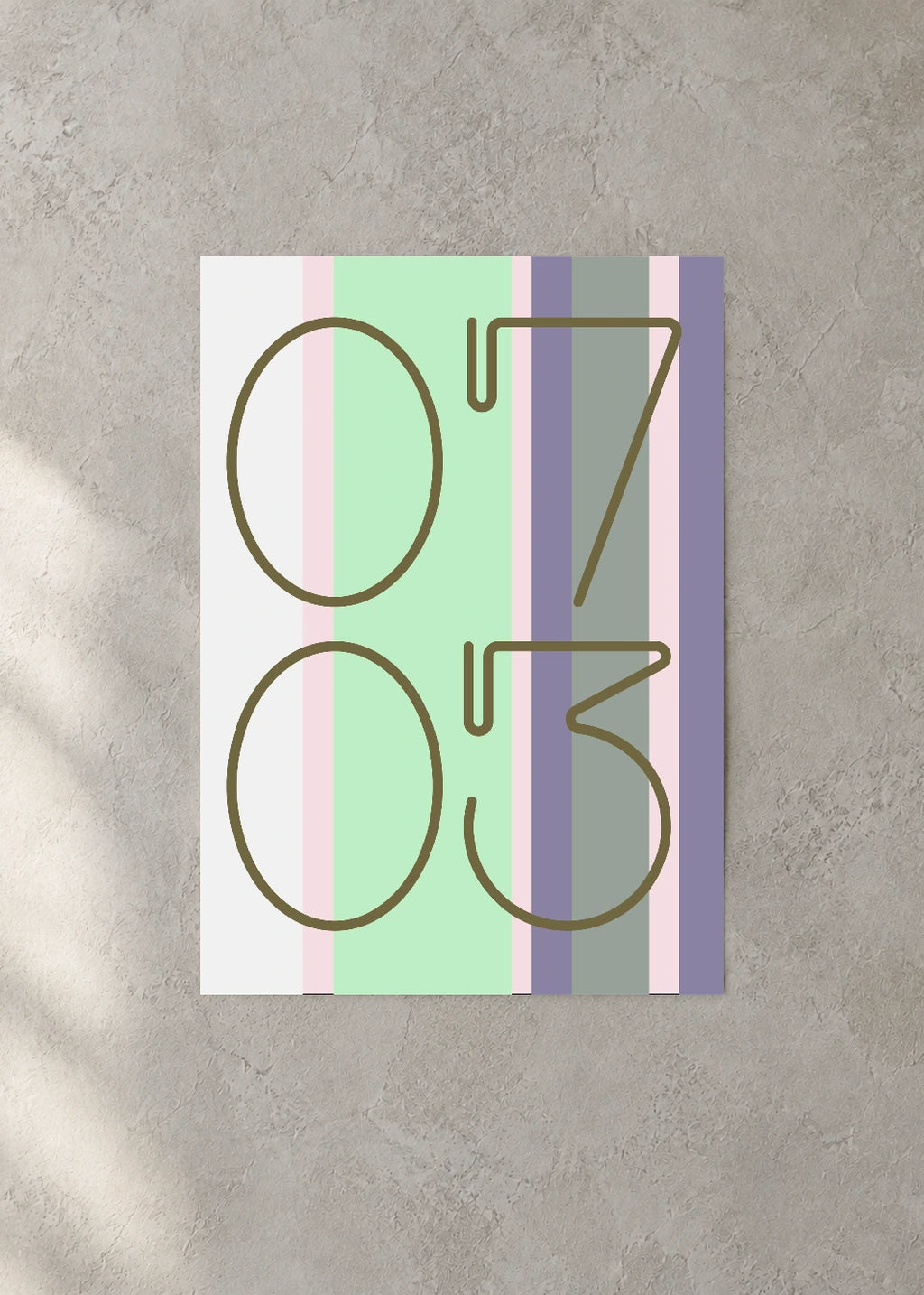 July 3 DAYMARK Poster — Grey Columns — concrete wall
