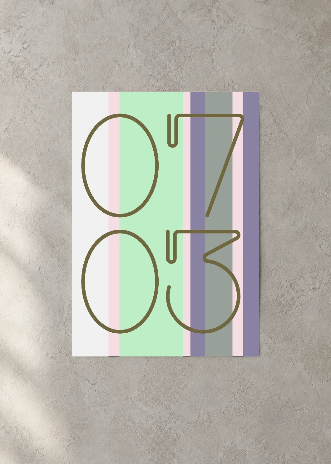 July 3 DAYMARK Poster — Grey Columns — concrete wall