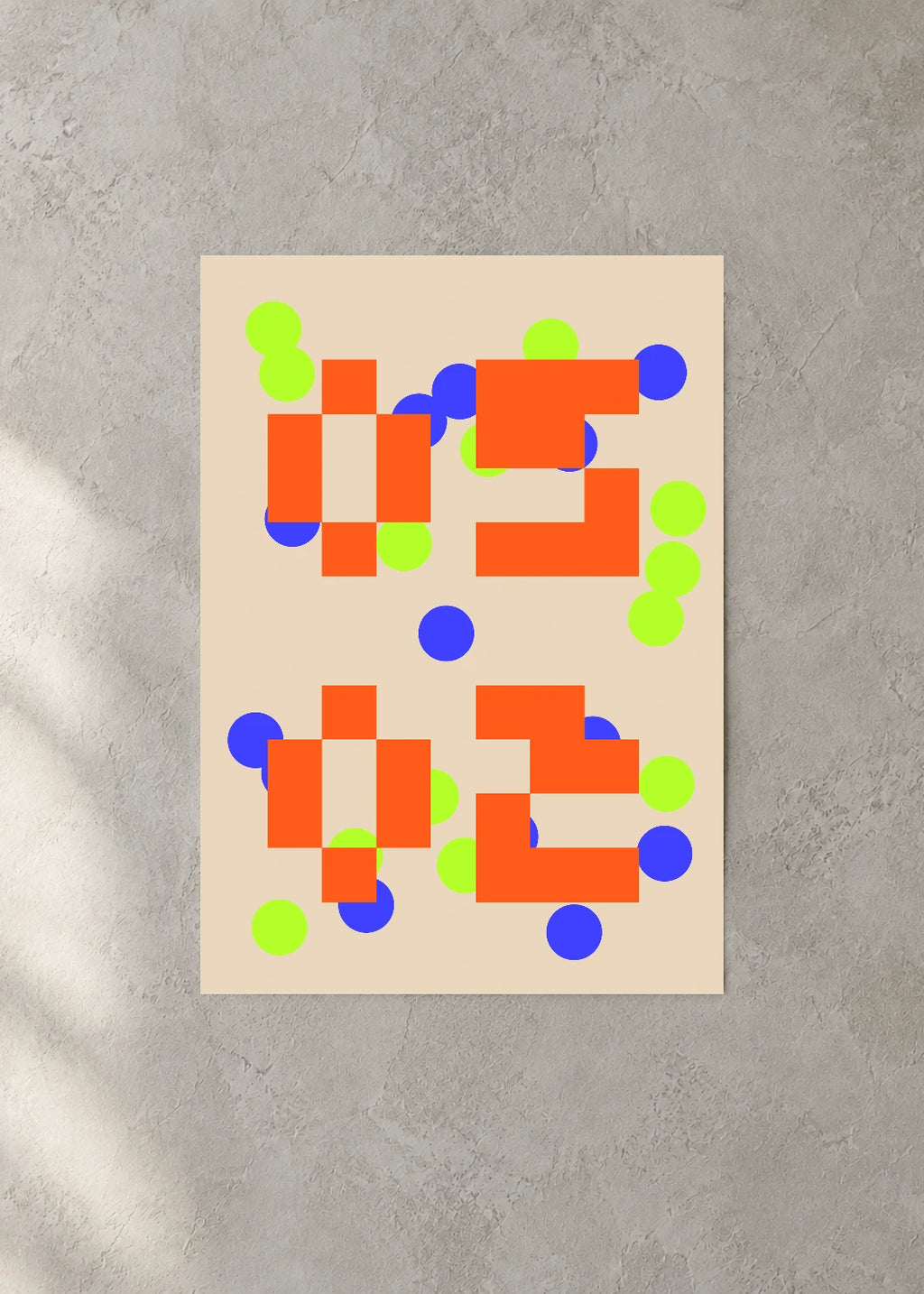 May 2 DAYMARK Poster — Primary Blocks — concrete wall