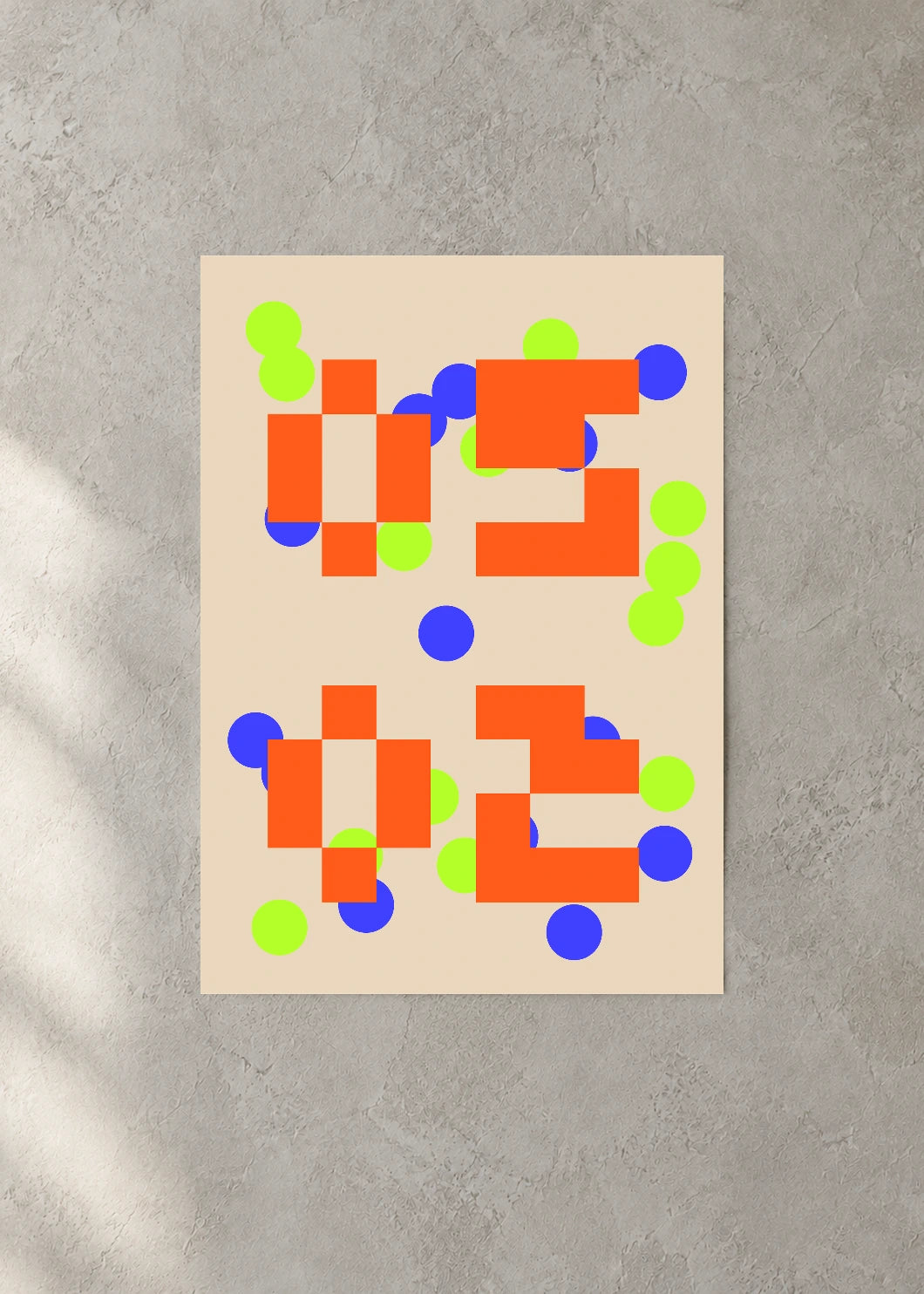 May 2 DAYMARK Poster — Primary Blocks — concrete wall