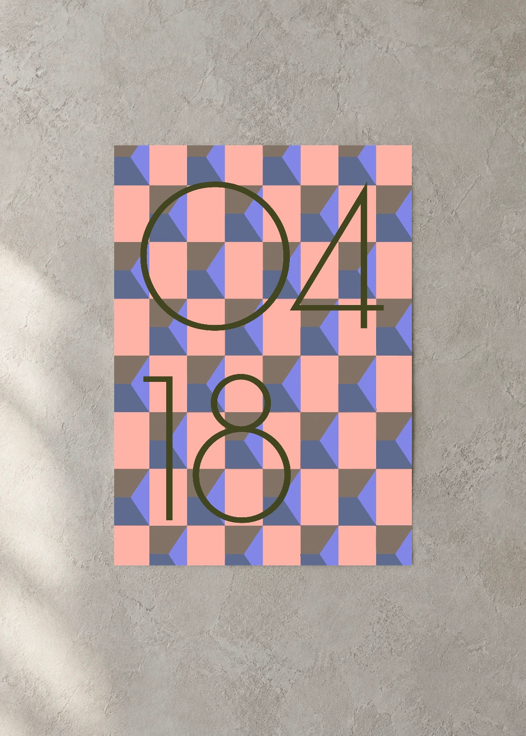 April 18 DAYMARK Poster — Coral Mosaic — concrete wall