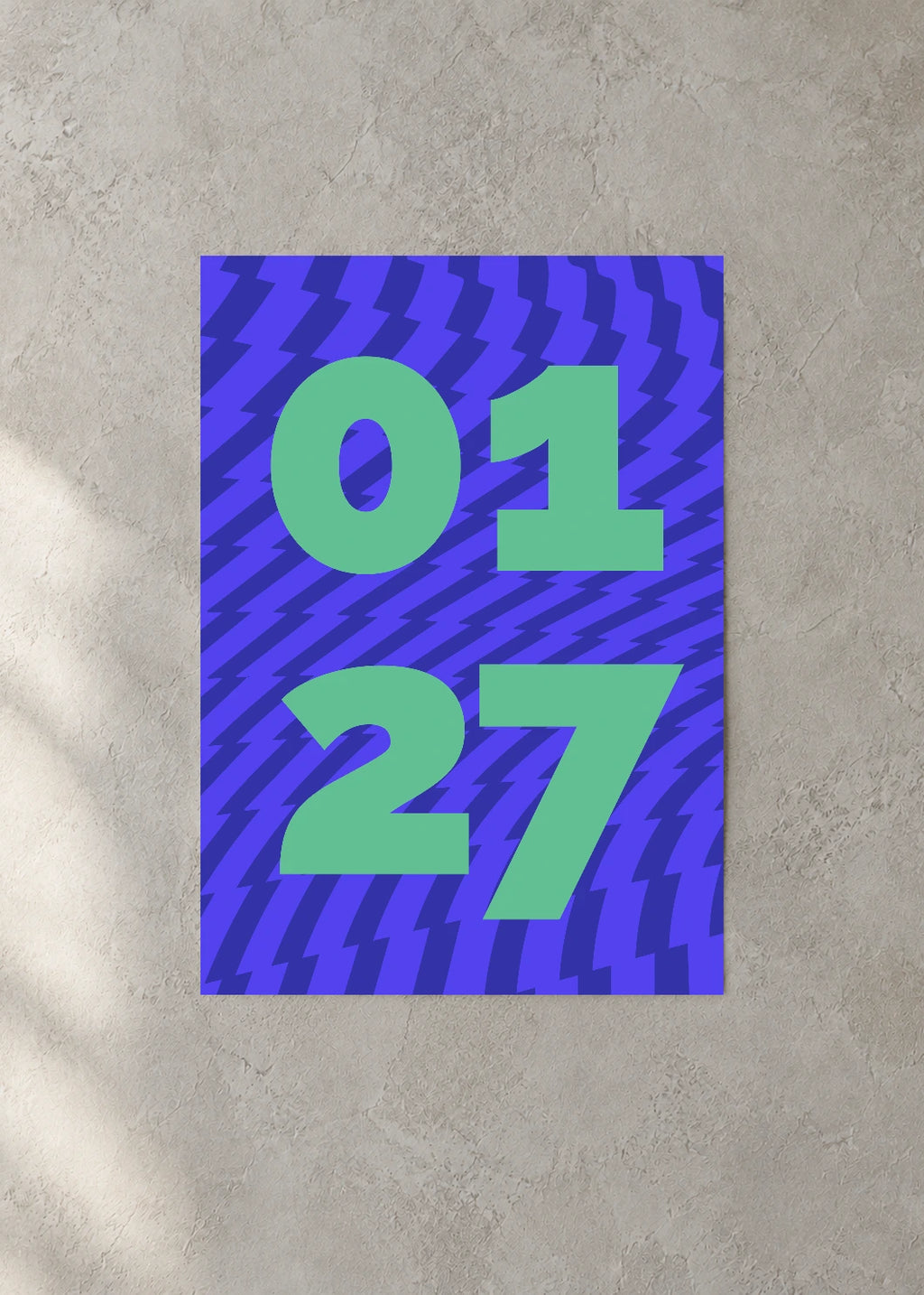 January 27 DAYMARK Poster — Blue Motion — concrete wall