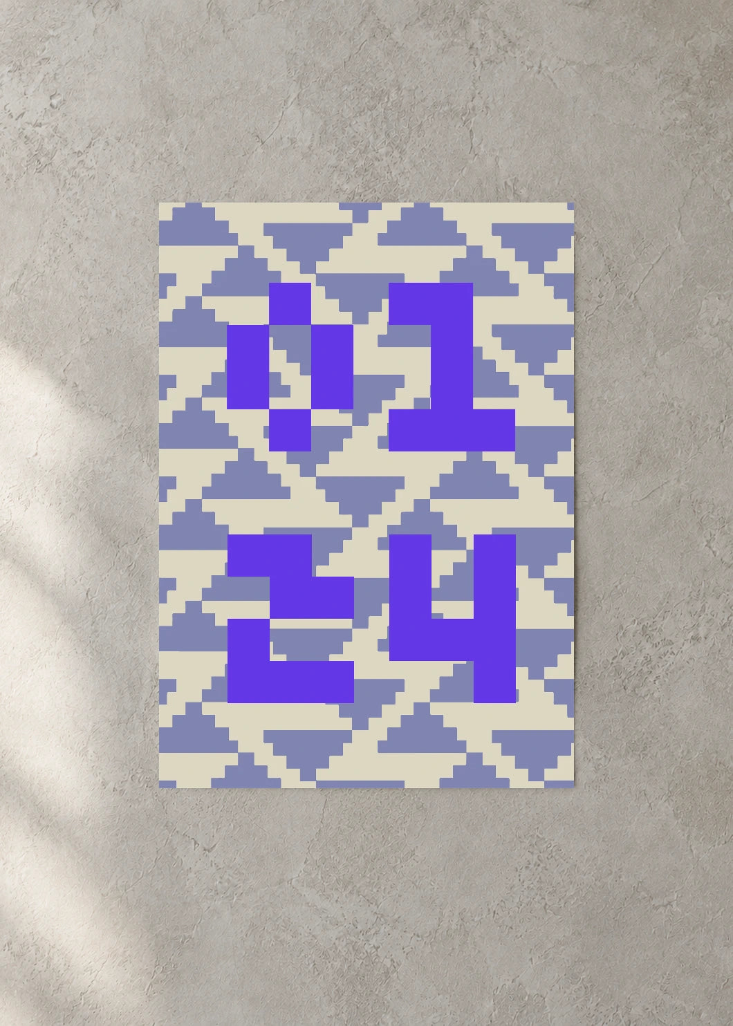 January 24 DAYMARK Poster — Violet Weave — concrete wall