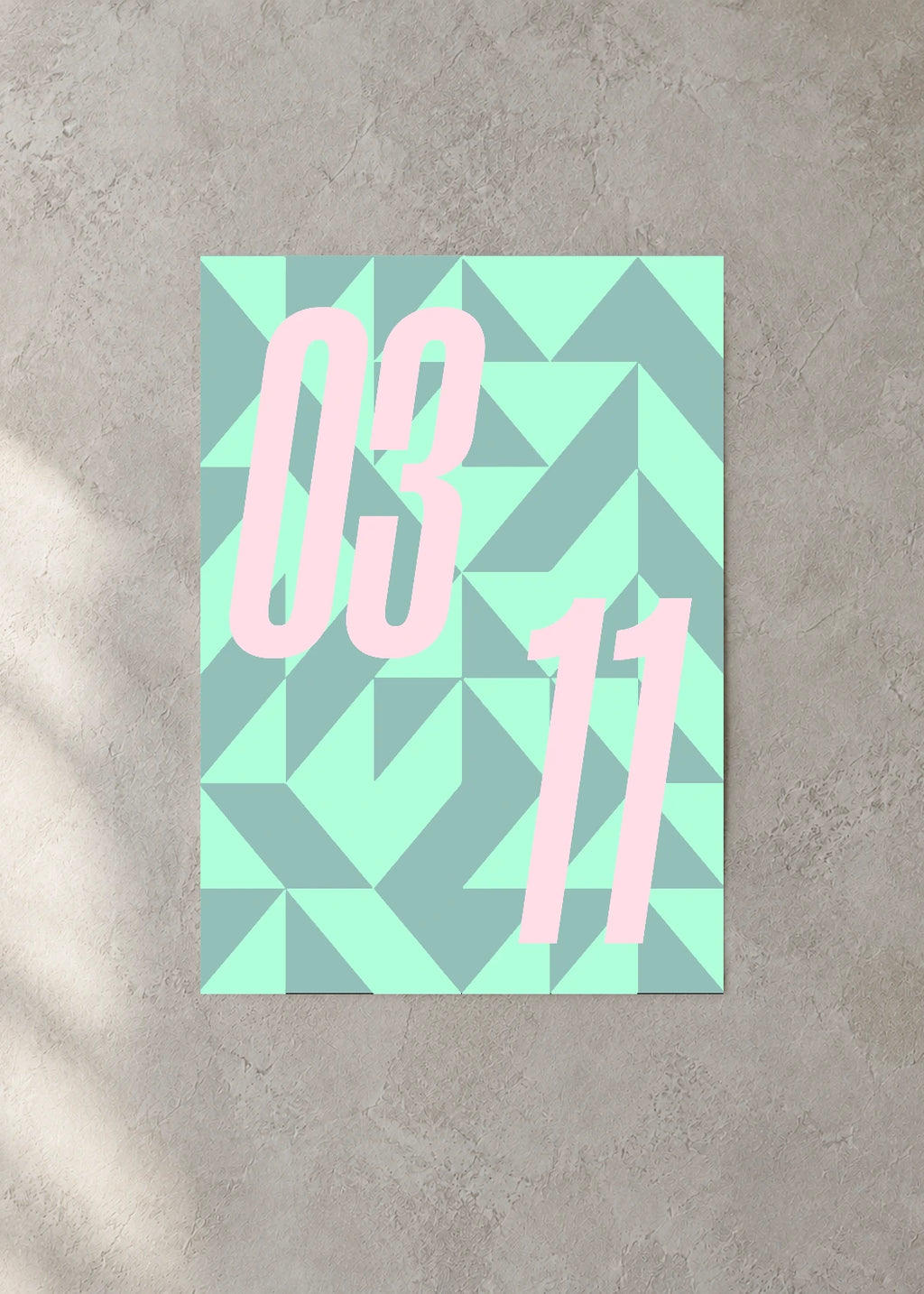March 11 DAYMARK Poster — Ice Geometry — concrete wall