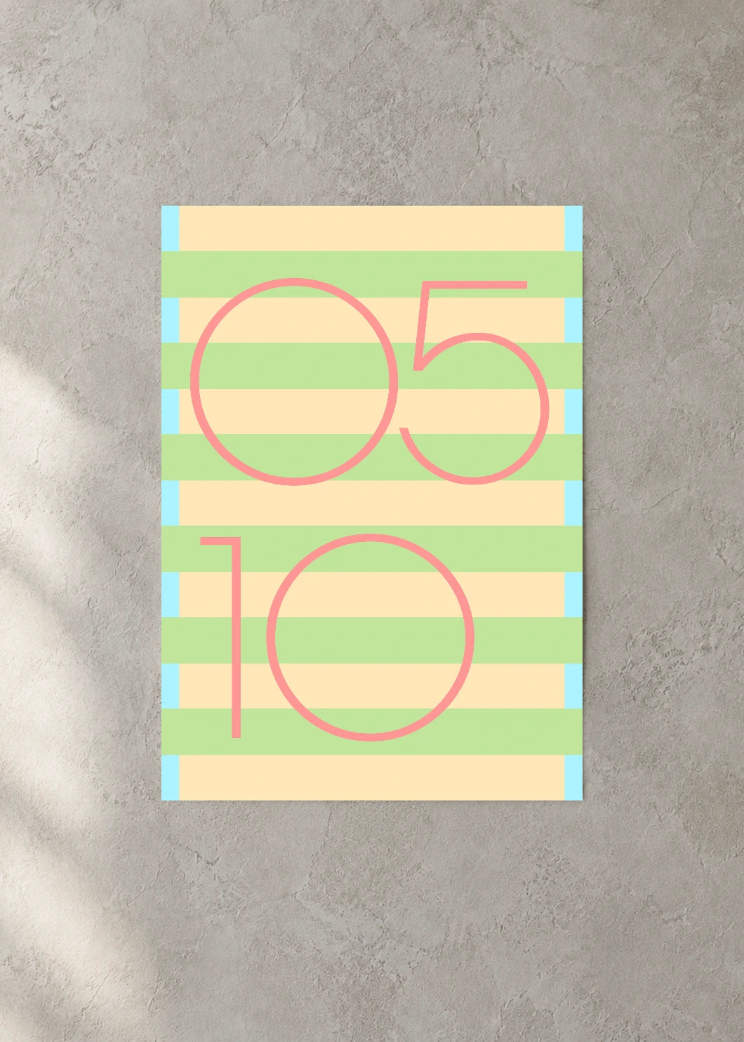 May 10 DAYMARK Poster — Peach Bands — concrete wall