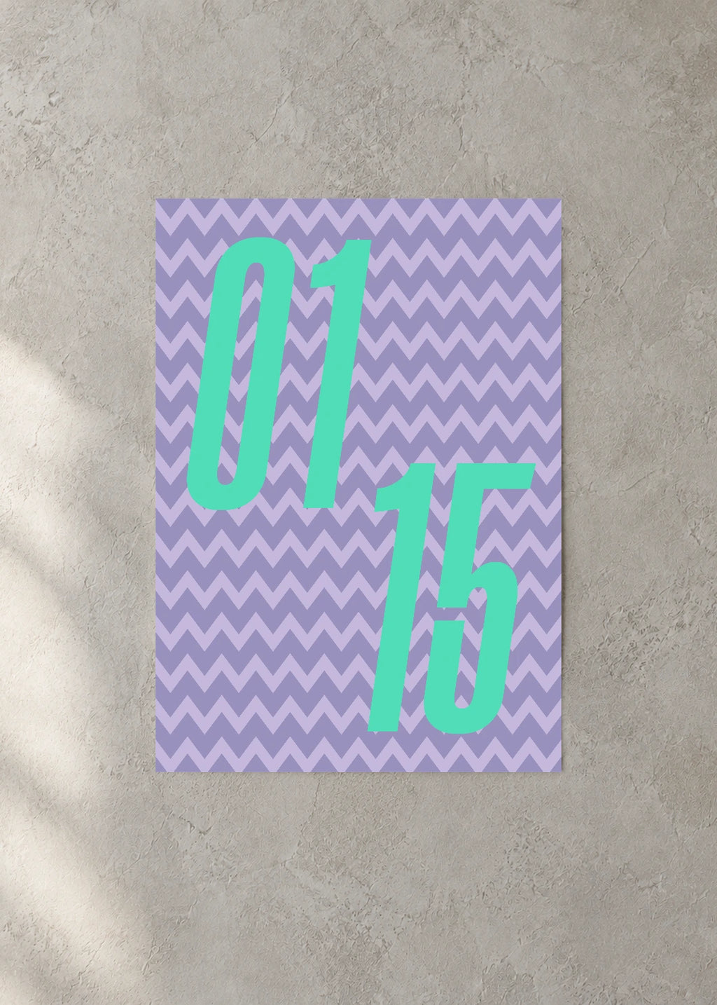 January 15 DAYMARK Poster — Zigzag Mint — concrete wall