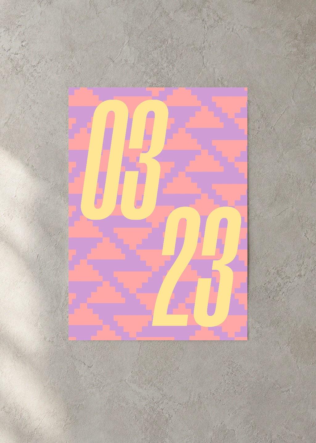 March 23 DAYMARK Poster — Peach Static — concrete wall